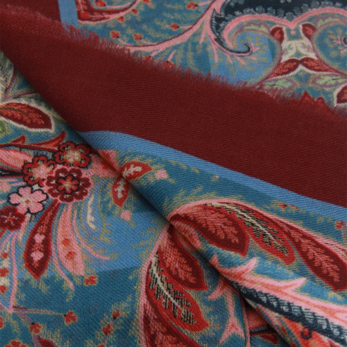 Etro Red And Blue Wool Scarves