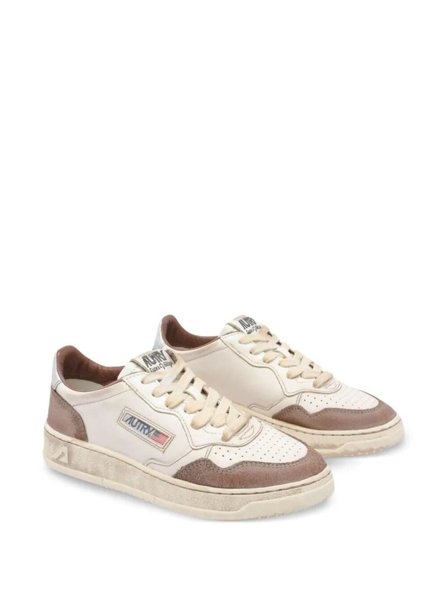 Autry Super Vintage Low Sneakers In Burn And Silver Shoes
