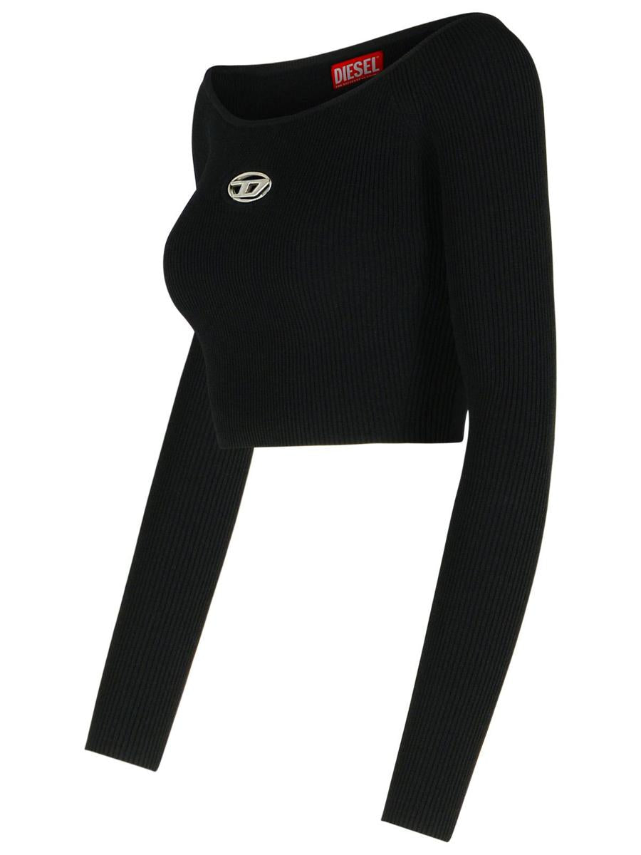 Diesel 'Vera' Black Viscose Blend Top