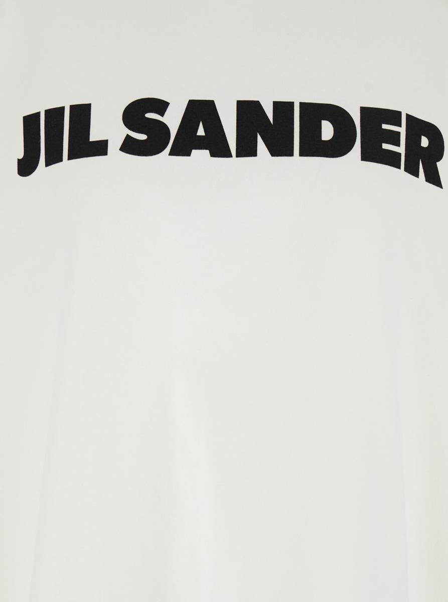 White Crewneck T-Shirt With Logo Lettering On The Front In Cotton Woman