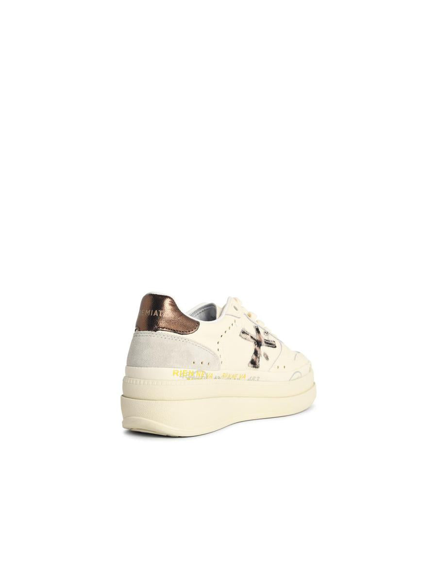 Premiata 'Micol' Ivory Leather Blend Sneakers