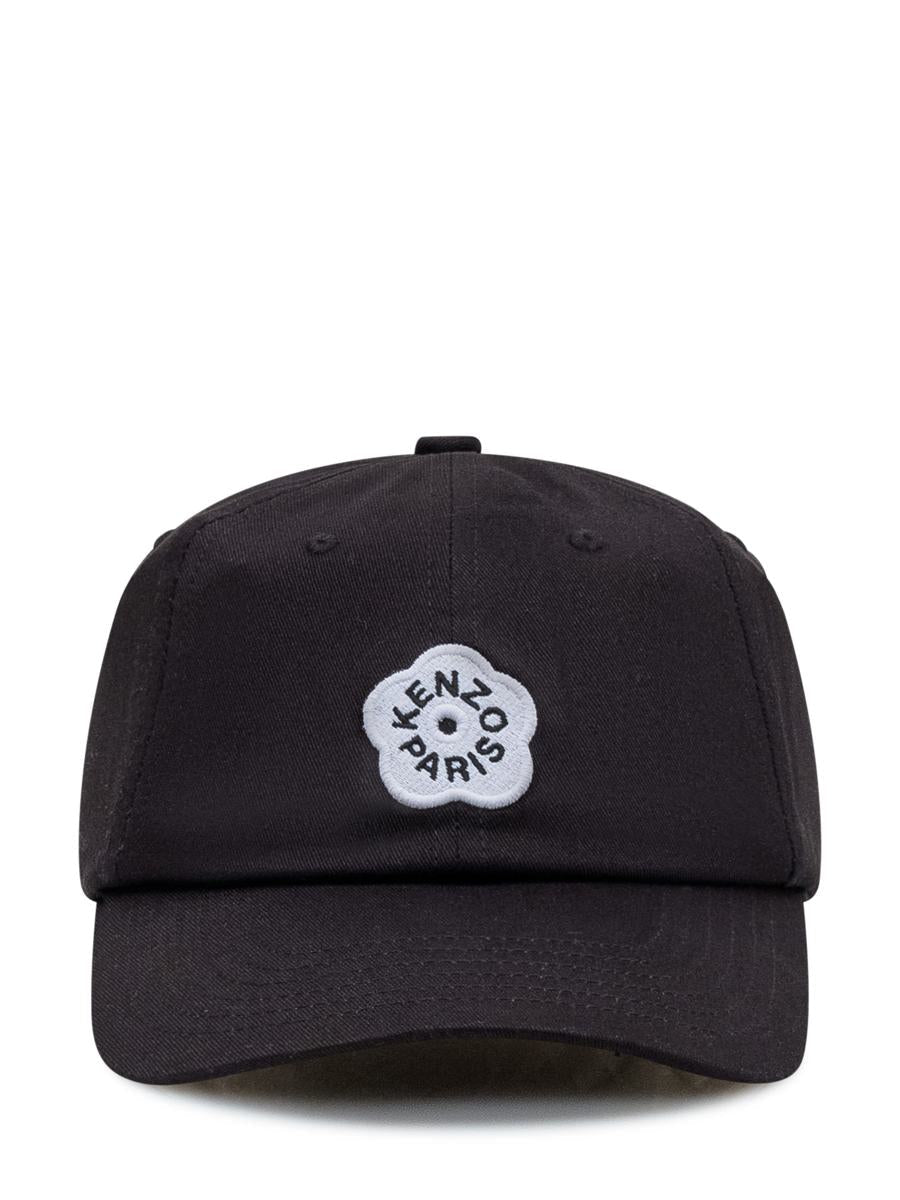 Kenzo Kenzo Black Cap With Floral Logo