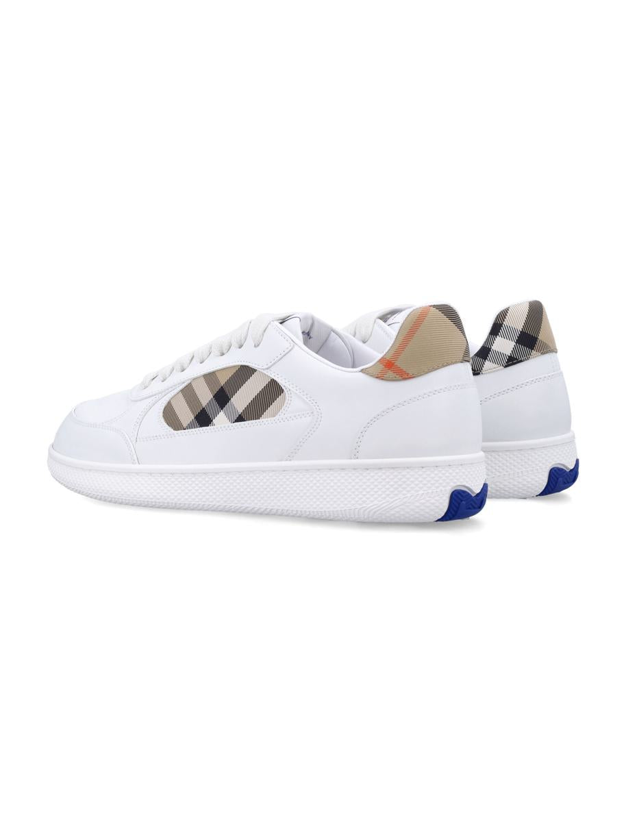 Burberry Leather And Check Terrace Sneakers