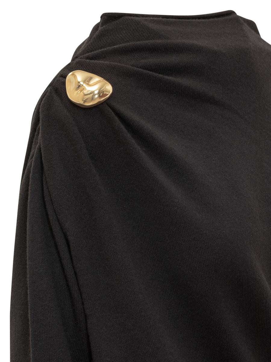 Fabiana Filippi Black Dress With Draping By Fabiana Filippi