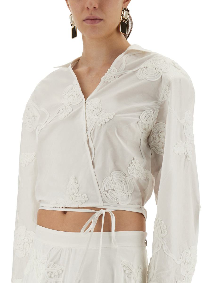 Rotate Birger Christensen Wrap-Around Shirt Top