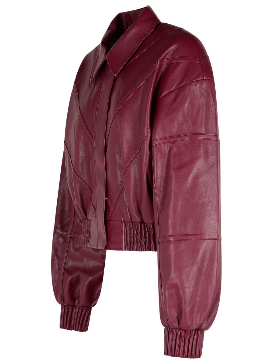 Rotate Birger Christensen Burgundy Polyester Bomber Jacket