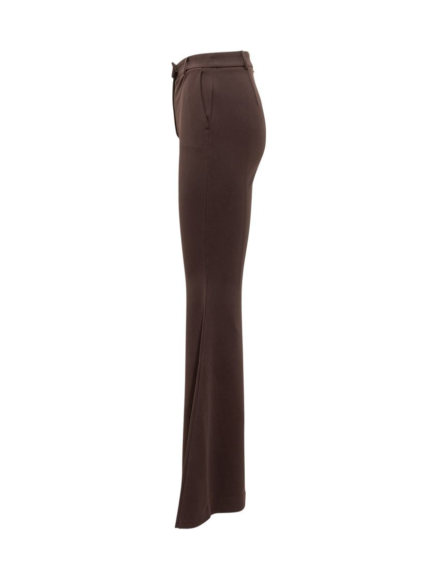 Michael Kors Brown Stretch Flared Trousers By Michael Kors
