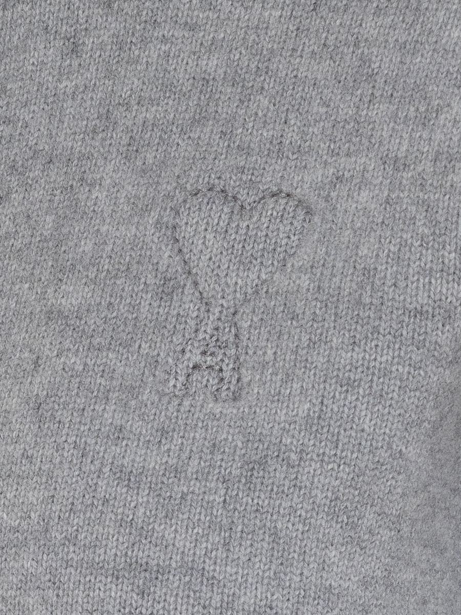 AMI Paris Ami Paris Grey Cardigan With Logo