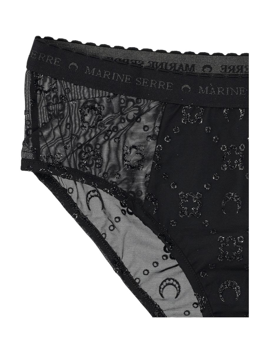 Marine Serre High Elastic Brief Mesh Flock Glitter