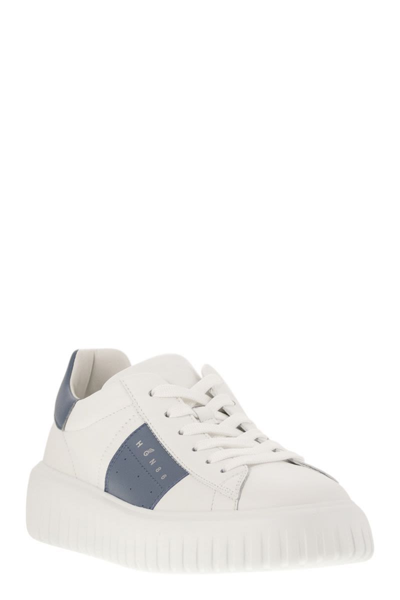 Hogan White H-Stripes Sneakers