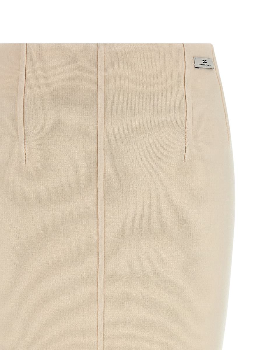 Elisabetta Franchi Fabric Stitch Wool Skirt