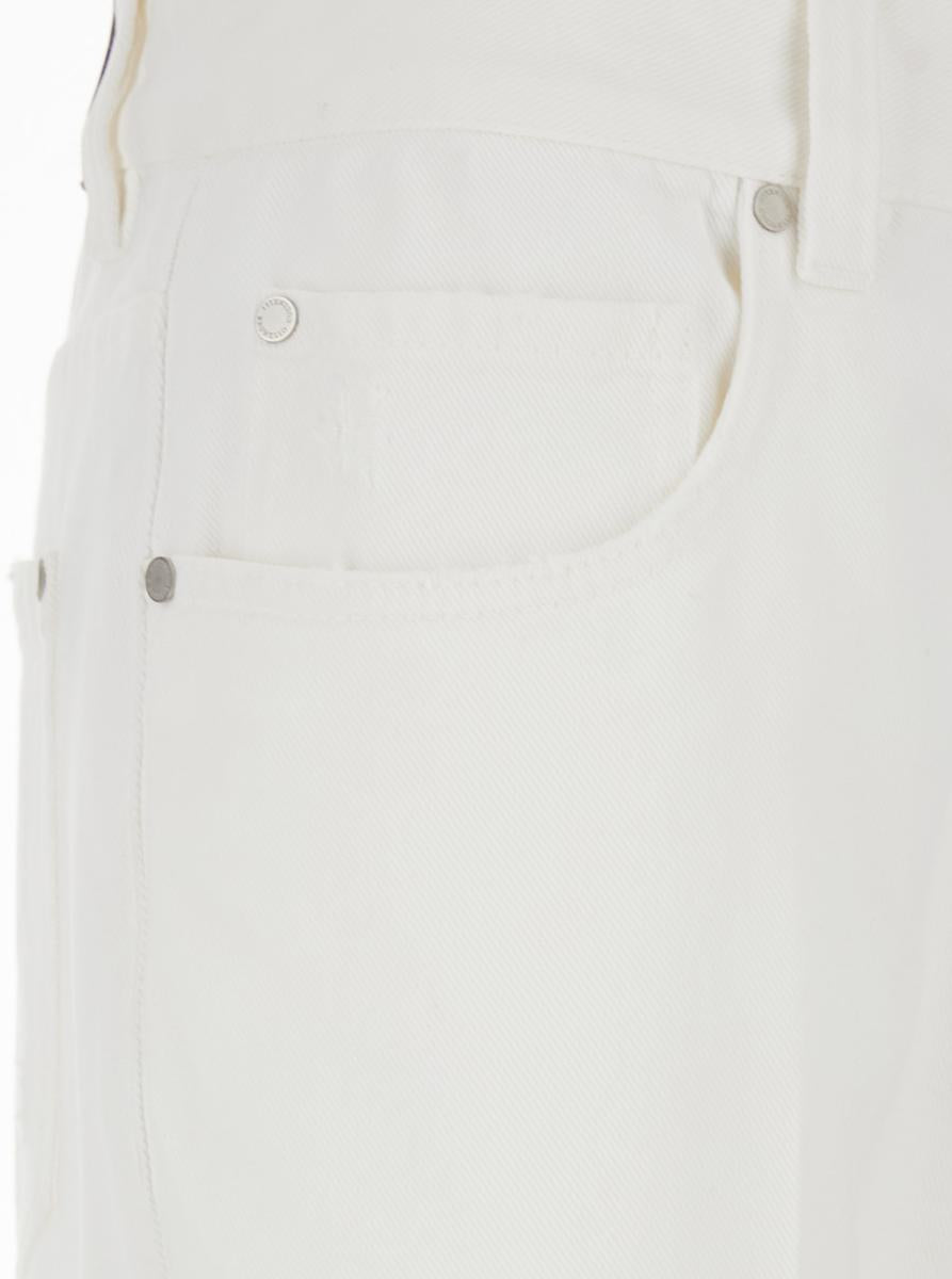 White Five-Pocket Patns With Logo Patch On The Back In Cotton Woman