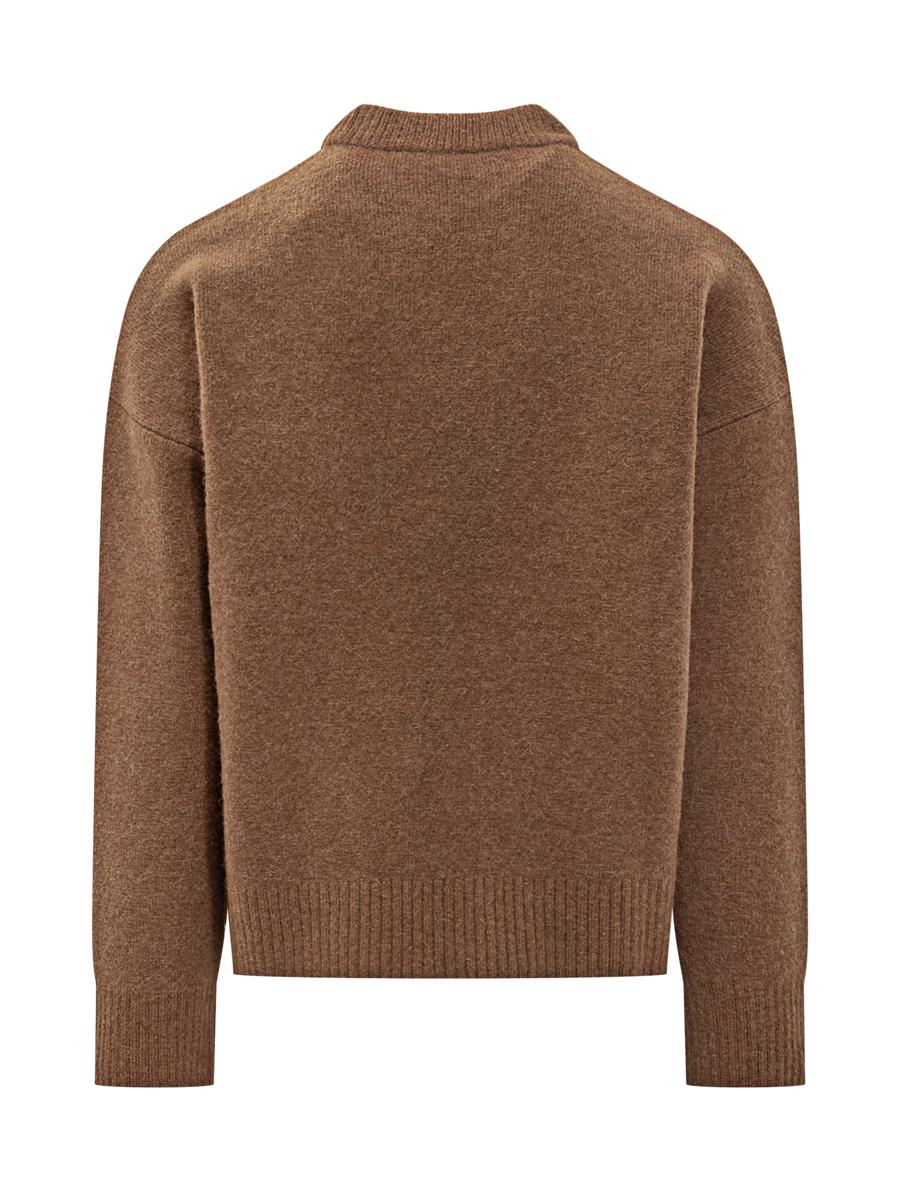 AMI Paris Wool Crew Neck Sweater With Logo Ami Alexandre Mattiussi