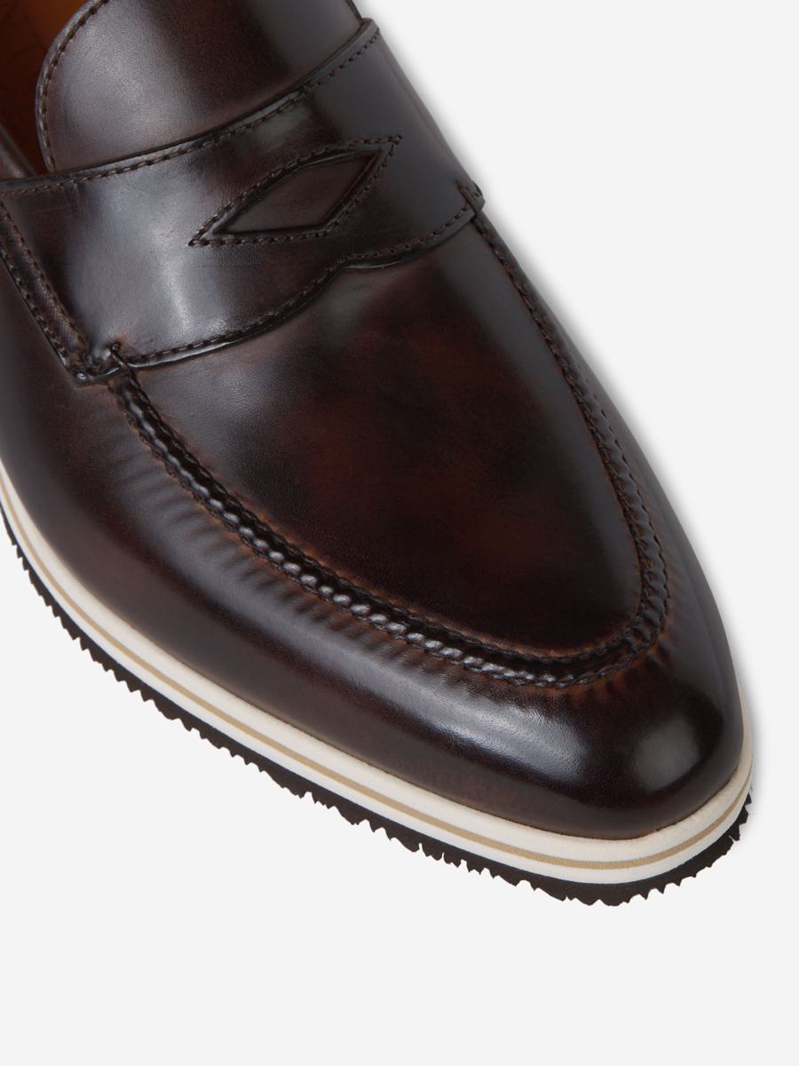 Bontoni Constrast Sole Leather Loafers