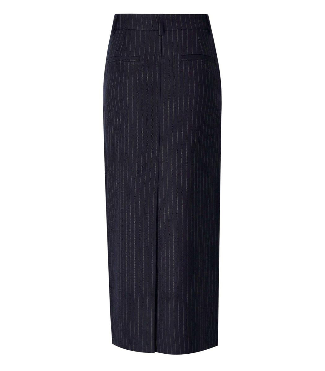 Essentiel Antwerp Glossary Navy Blue Midi Skirt