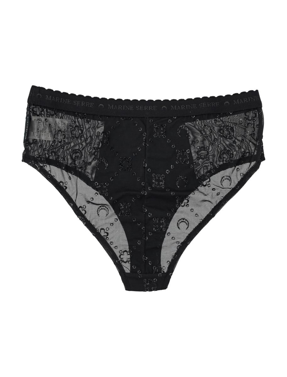 Marine Serre High Elastic Brief Mesh Flock Glitter