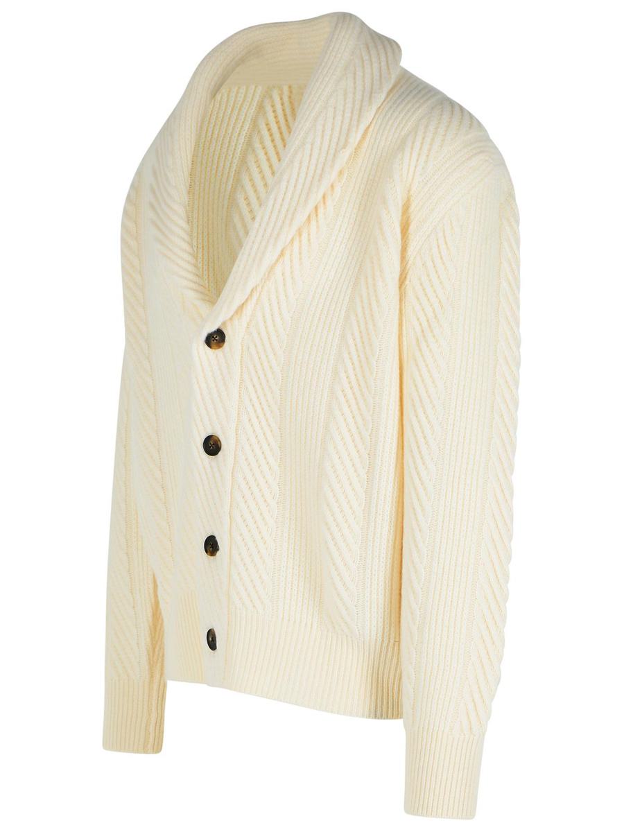 Eleventy Ivory Wool Blend Cardigan