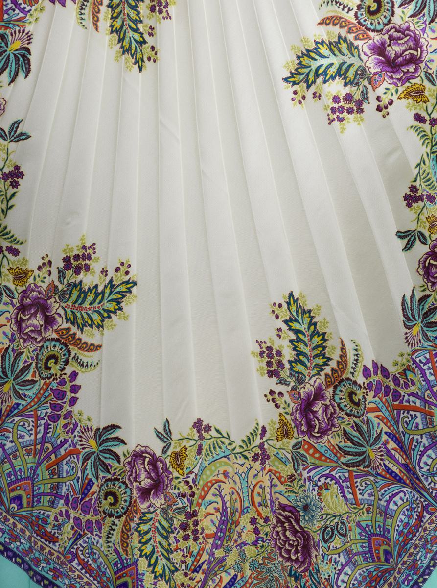 Light Blue Pleated Shawls In Silk Woman