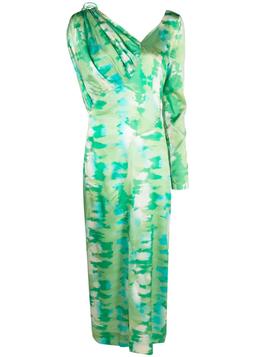 Ganni Silk Stretch Satin Maxi Dress