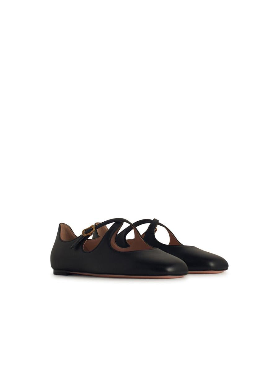 Bally 'Beliska' Black Leather Ballet Flats