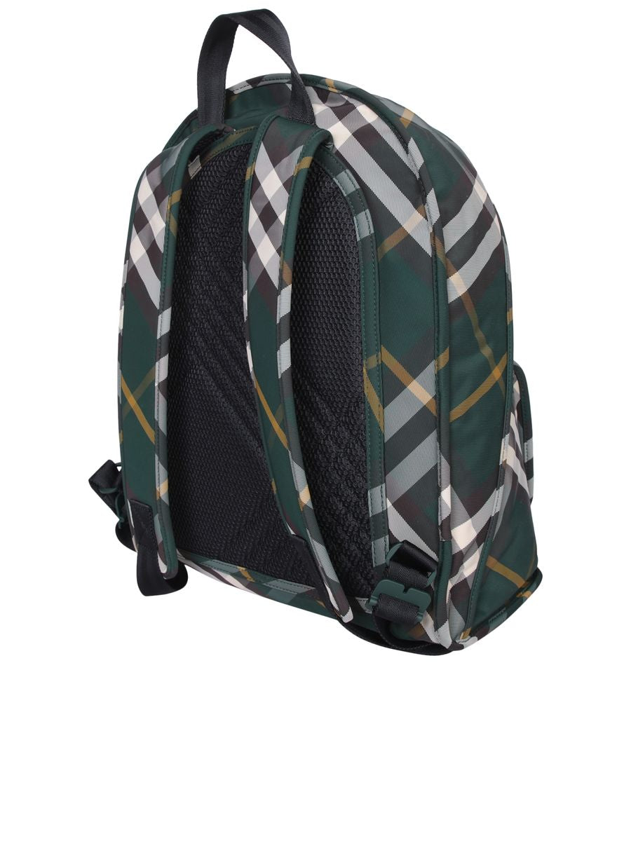 Burberry Check Motif Nylon Backpack
