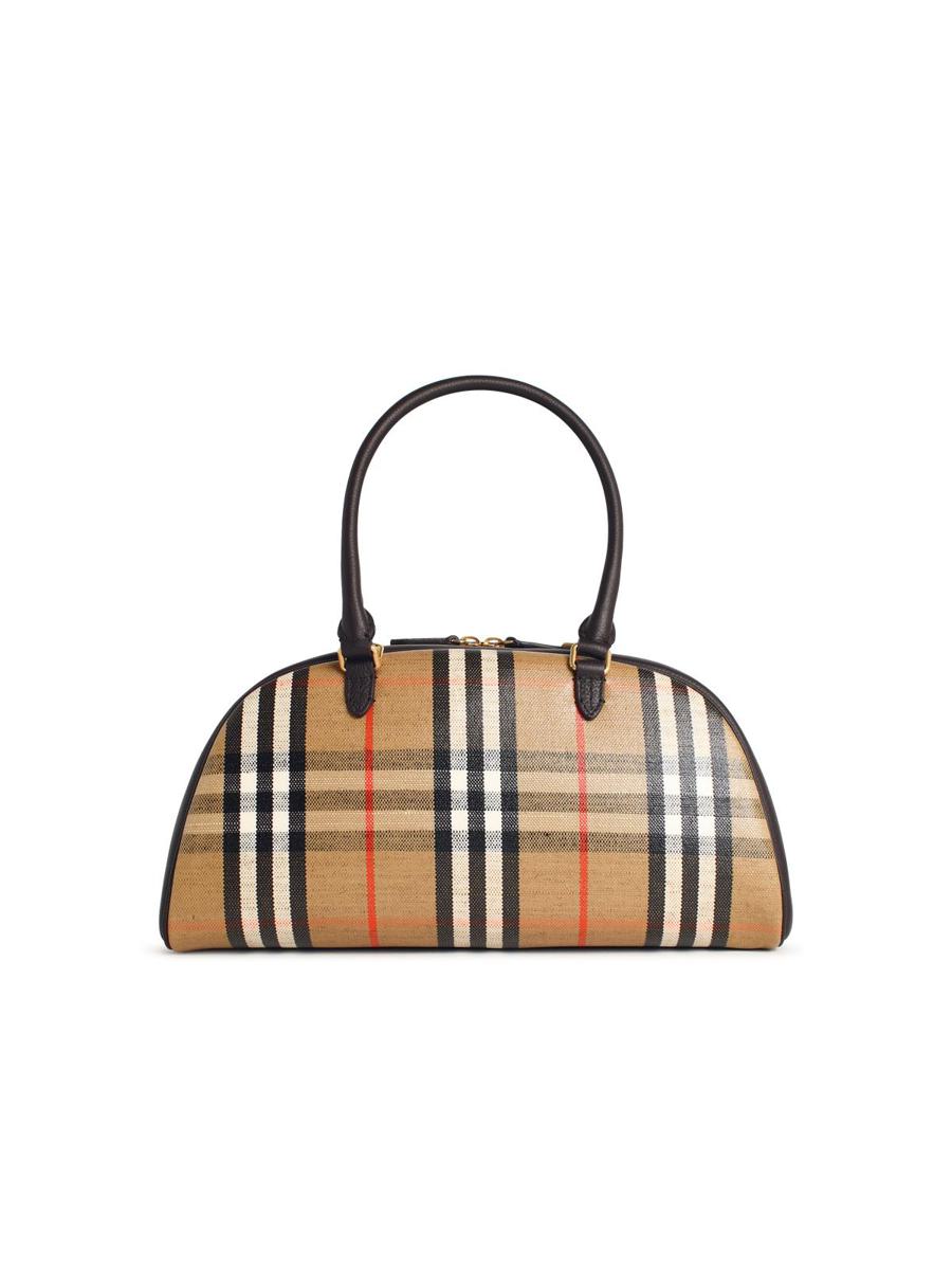 Burberry 'Highlands' Leather Blend Bowling Bag