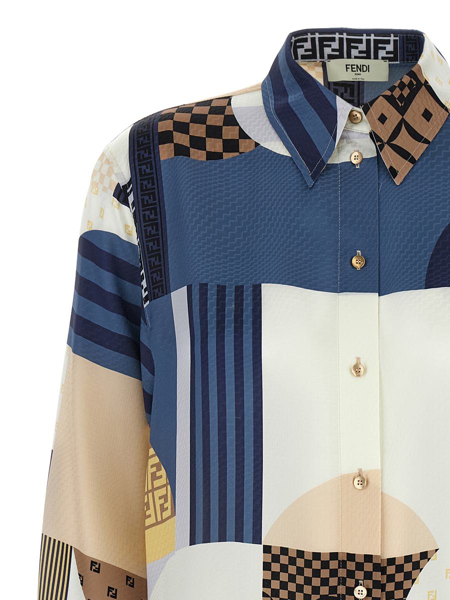 Fendi Patchwork Silk Shirt