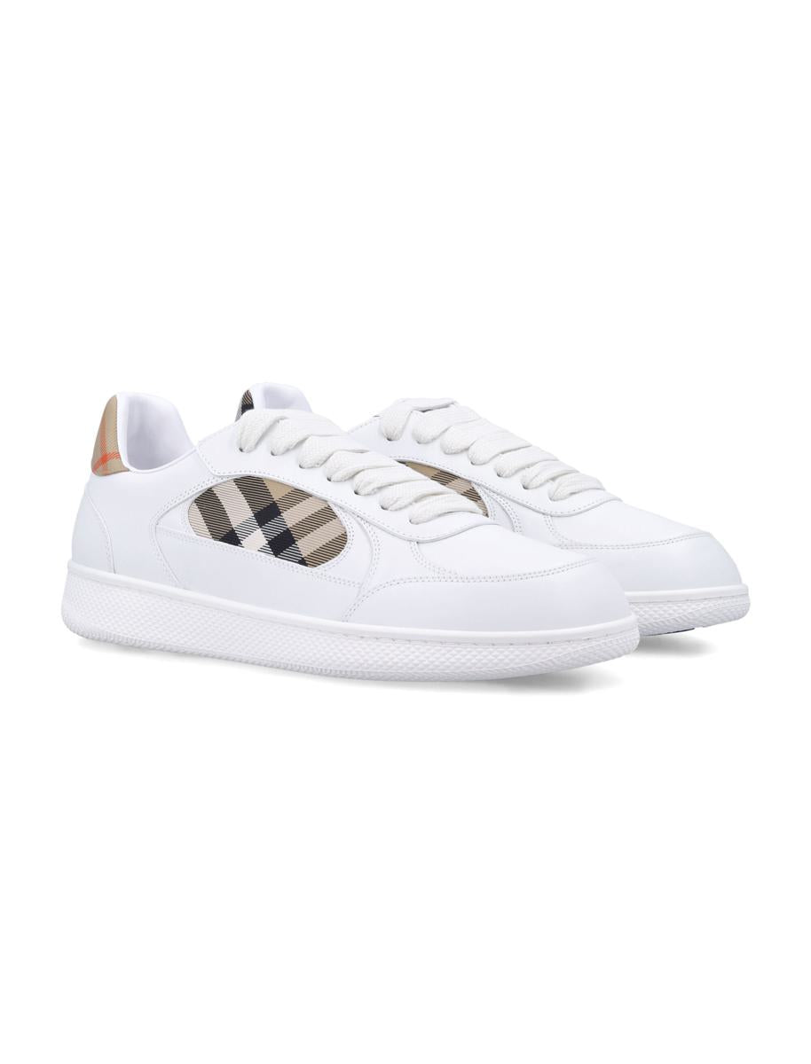 Burberry Leather And Check Terrace Sneakers
