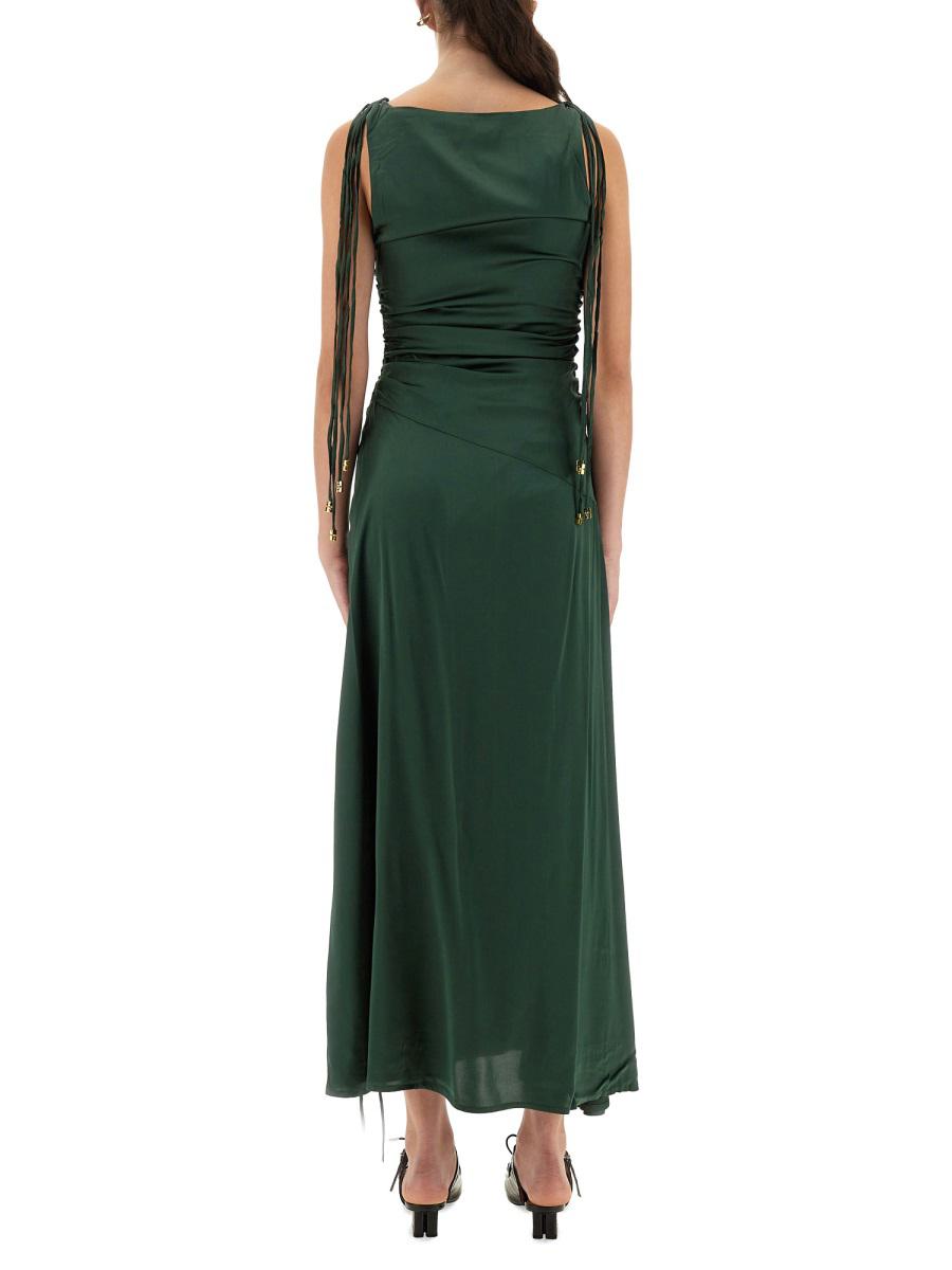 Ganni Gathered Satin Dress