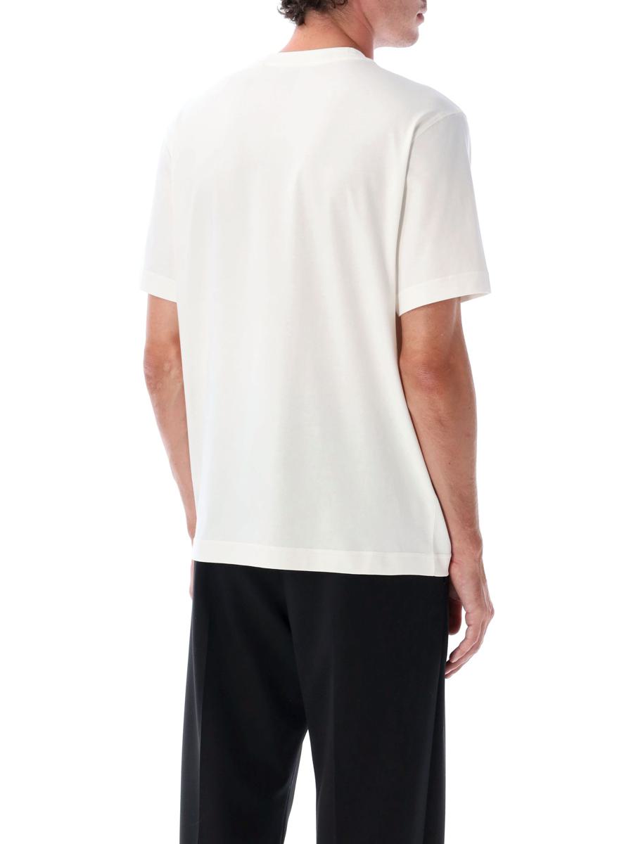 Burberry Chalk White Cotton Knight Stamp T-Shirt