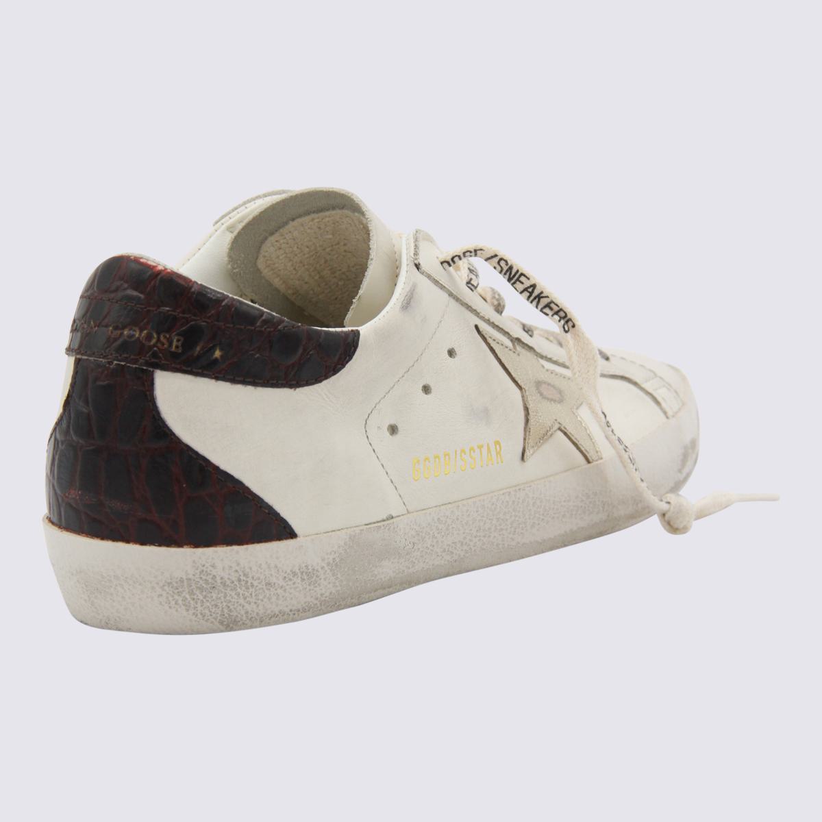 Golden Goose White And Black Leather Sneakers