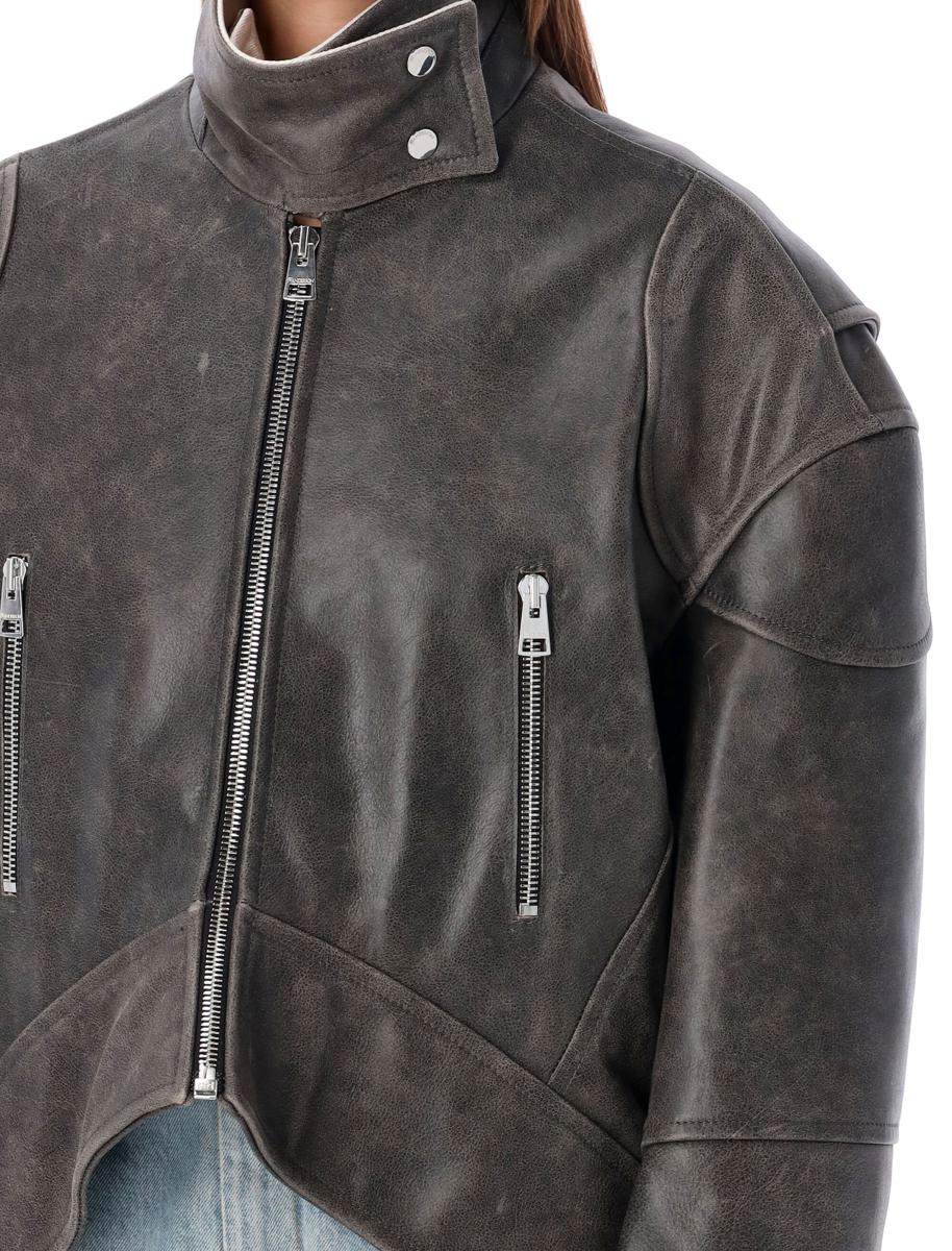 JW Anderson Curved Hem Leather Jacket