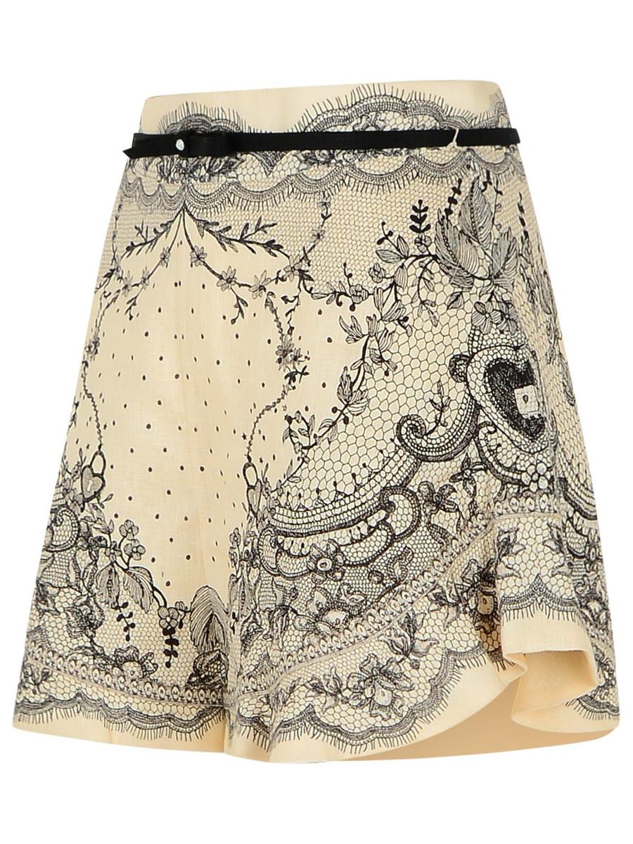 Zimmermann 'Crush' Ivory Linen Shorts