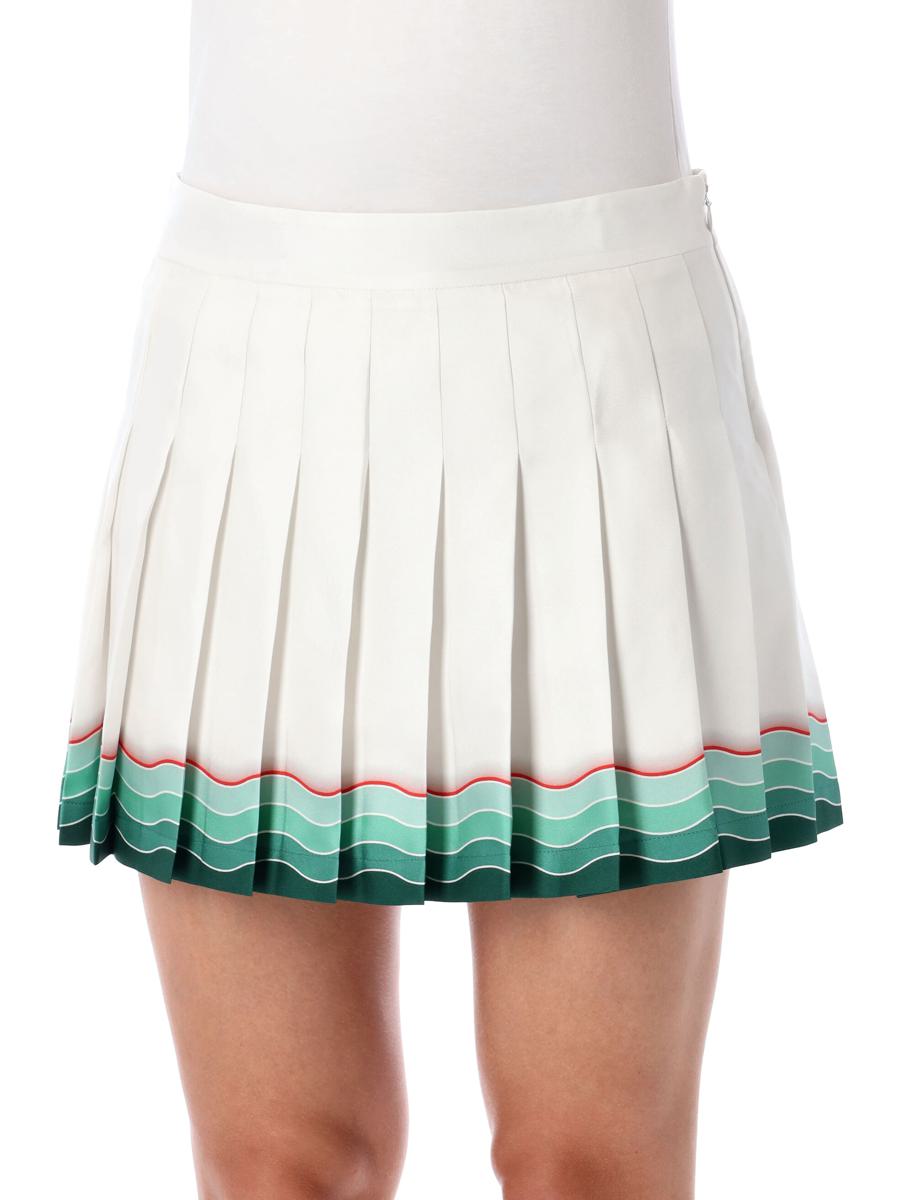 Casablanca Multicolour Tennis Pleated Silk Mini Skirt