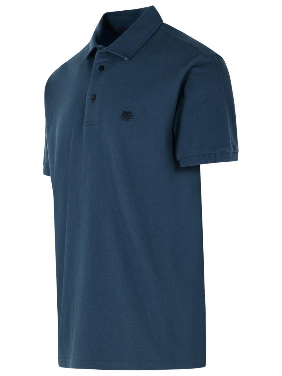Etro 'Roma' Navy Cotton Polo Shirt