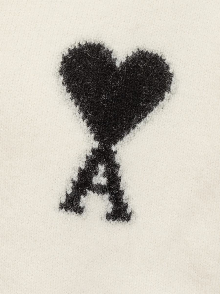 AMI Paris Wool Cardigan Logo Embroidered Ami Alexandre Mattiussi