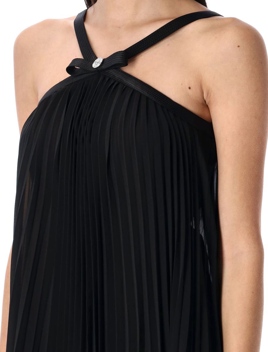 Versace Halterneck Pleated Mini Dress