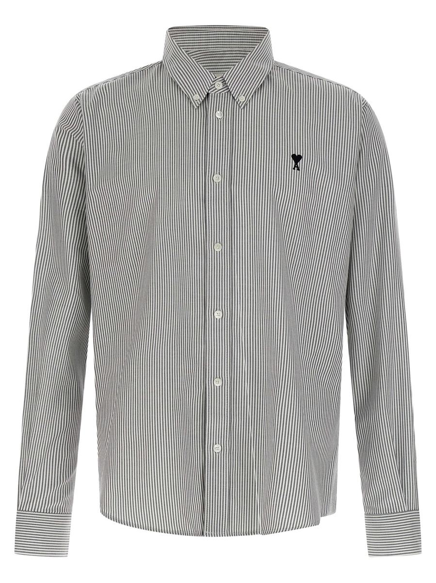 AMI Paris 'Ami De Coeur' Striped Shirt
