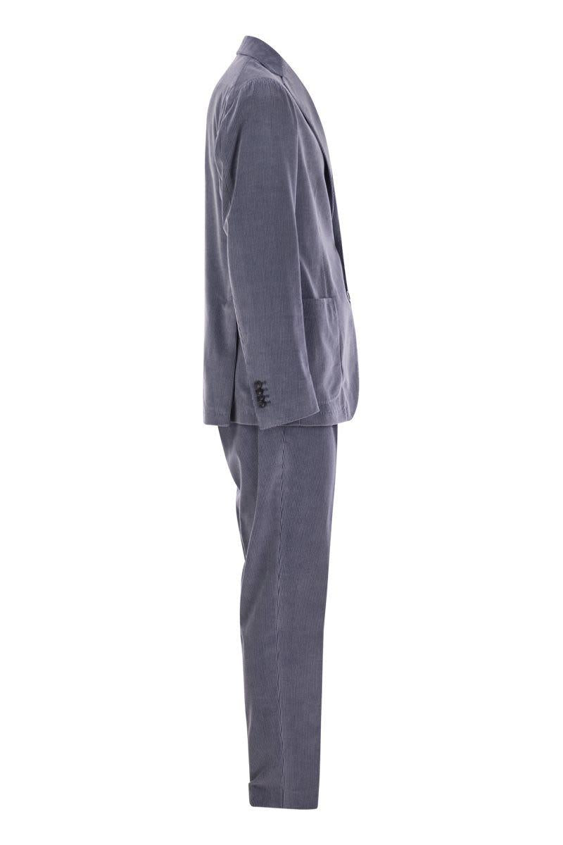 Tagliatore Ribbed Cotton And Cashmere Suit