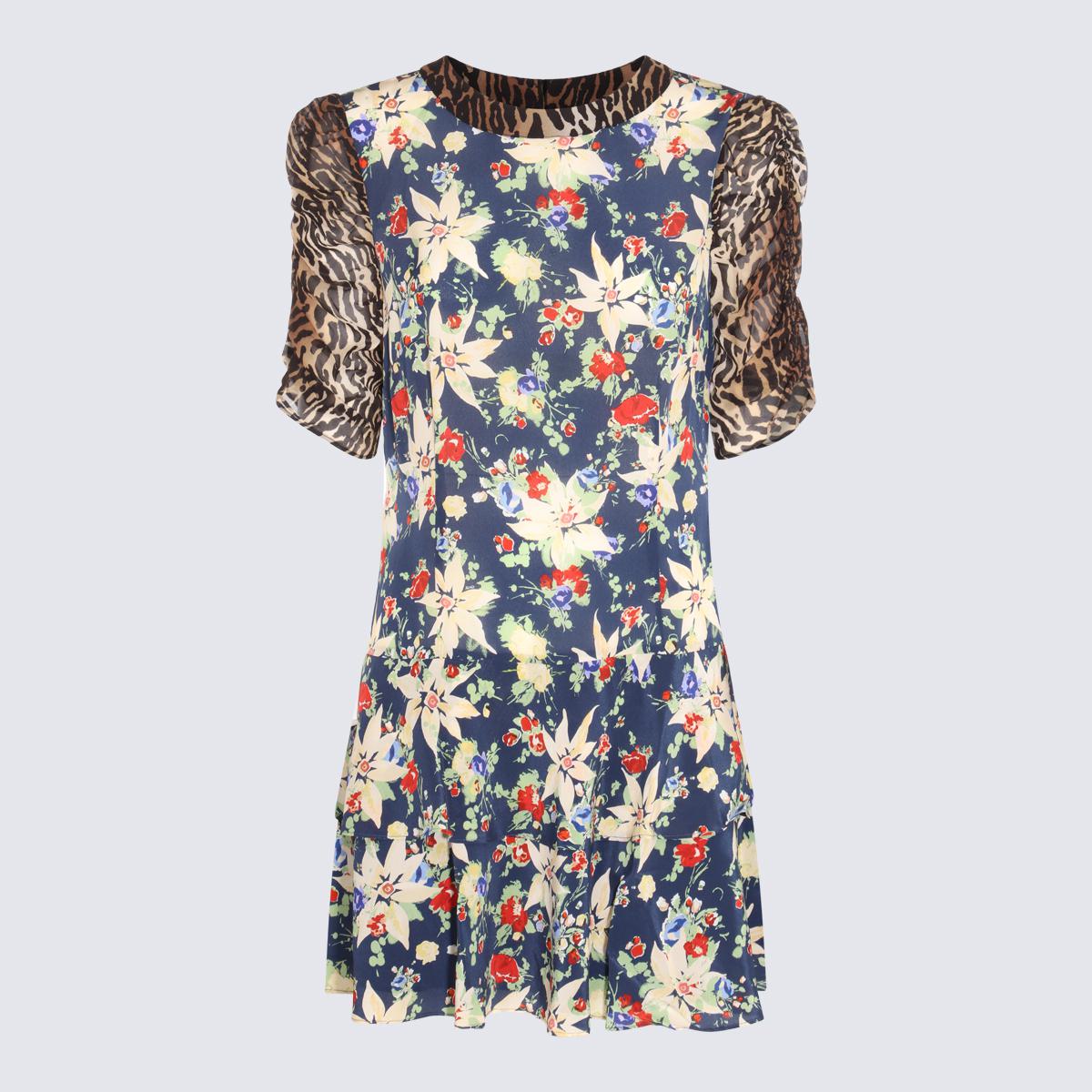 Rixo Navy Silk Dress