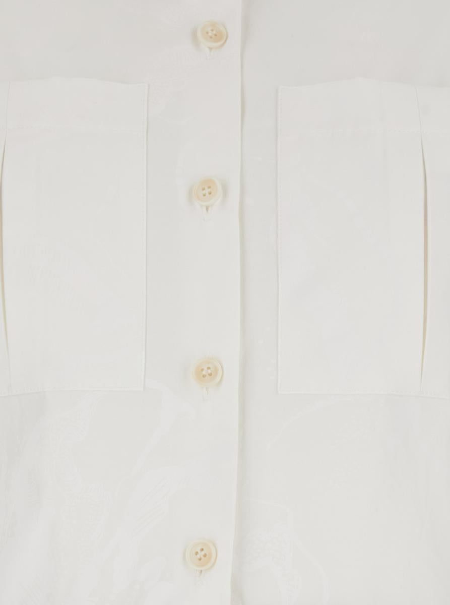 White Tracksuit With Patch Pockets On The Chest And Elastic Waist In Cotton Woman