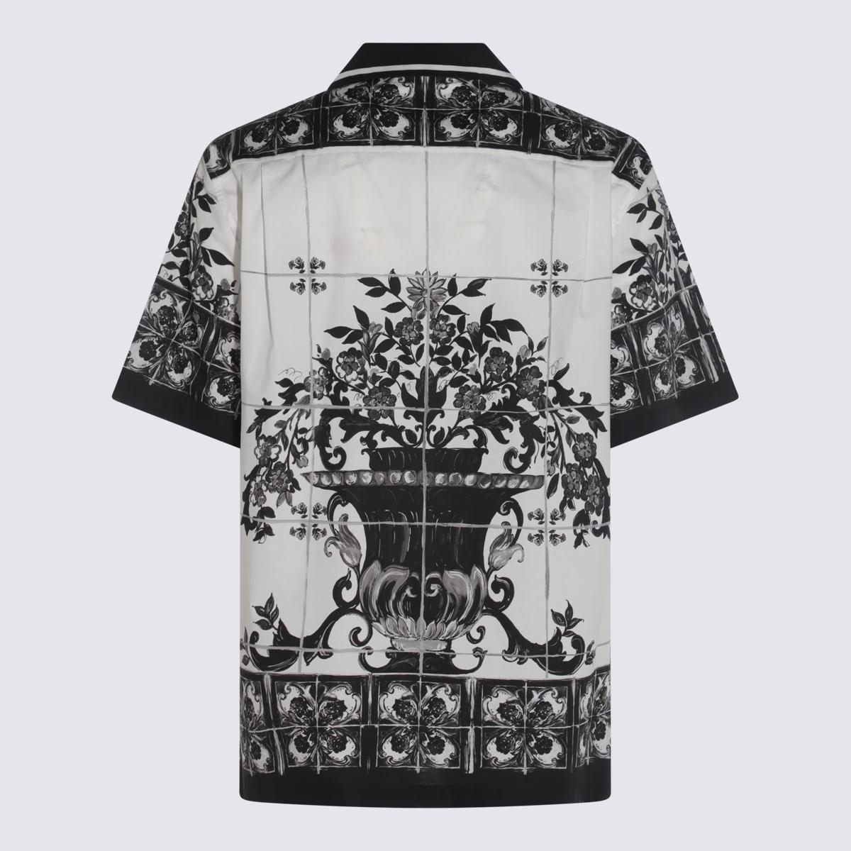 Dolce & Gabbana White And Black Cotton Shirt
