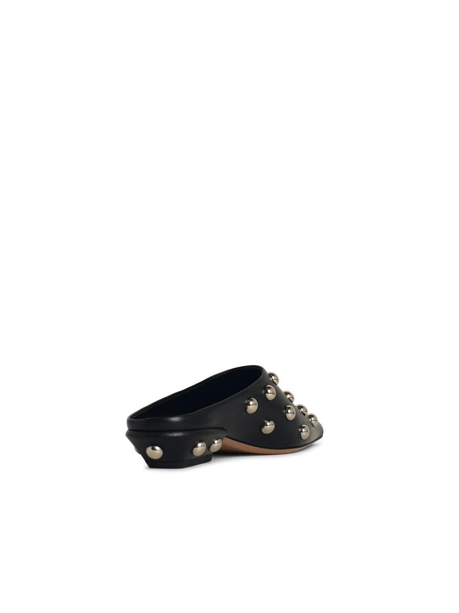 Paris Texas 'Belle' Black Leather Sabots
