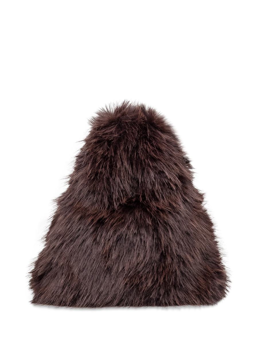 Msgm Msgm Bag In Brown Faux Fur