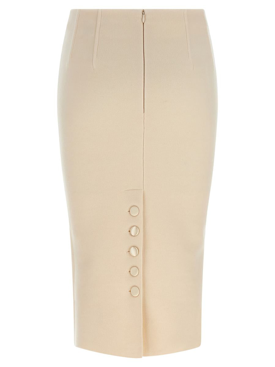 Elisabetta Franchi Fabric Stitch Wool Skirt