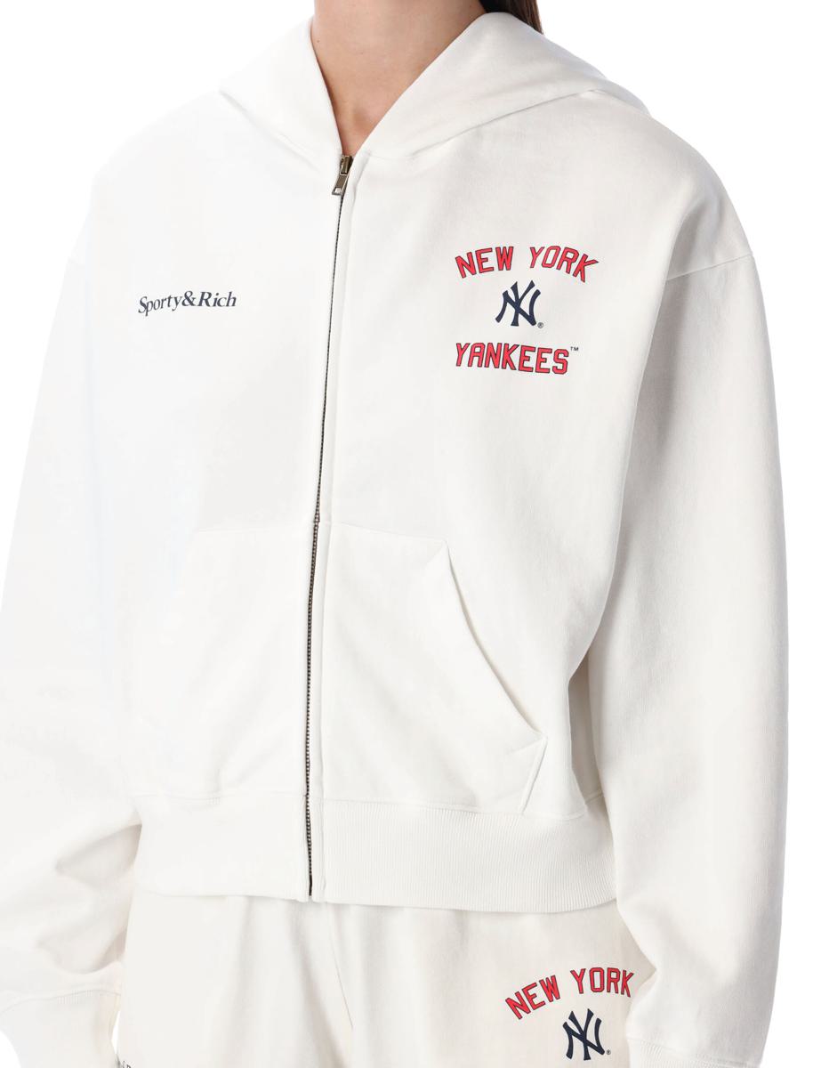 Sporty & Rich Homerun Cropped Zip Hoodie