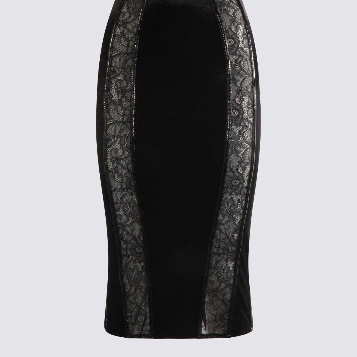Elisabetta Franchi Black Midi Dress