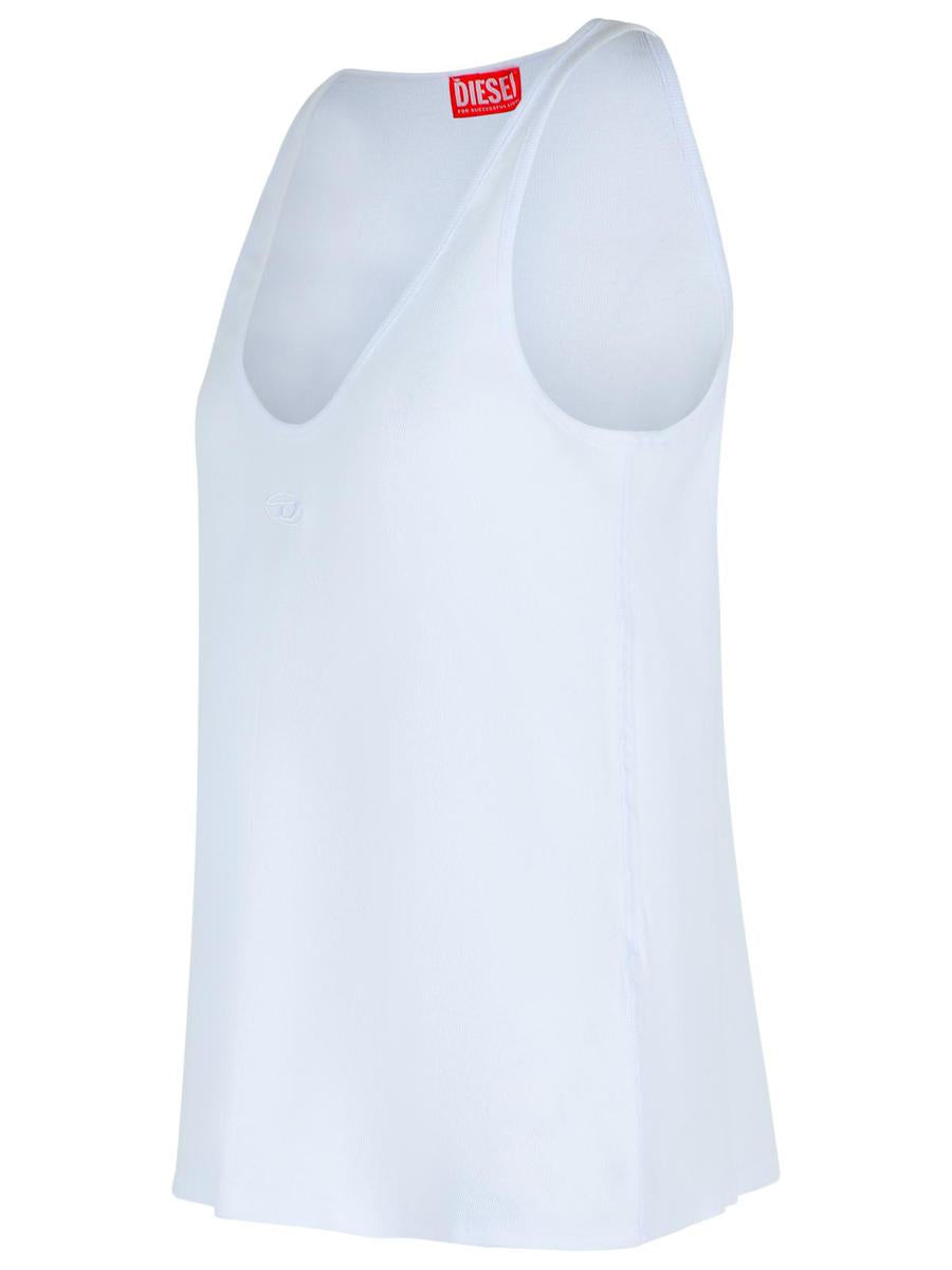 Diesel White Cotton Blend Tank Top