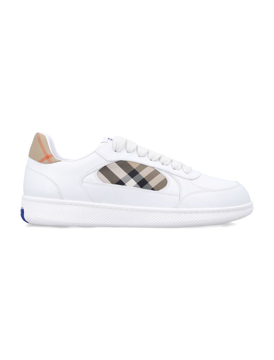 Burberry Leather And Check Terrace Sneakers