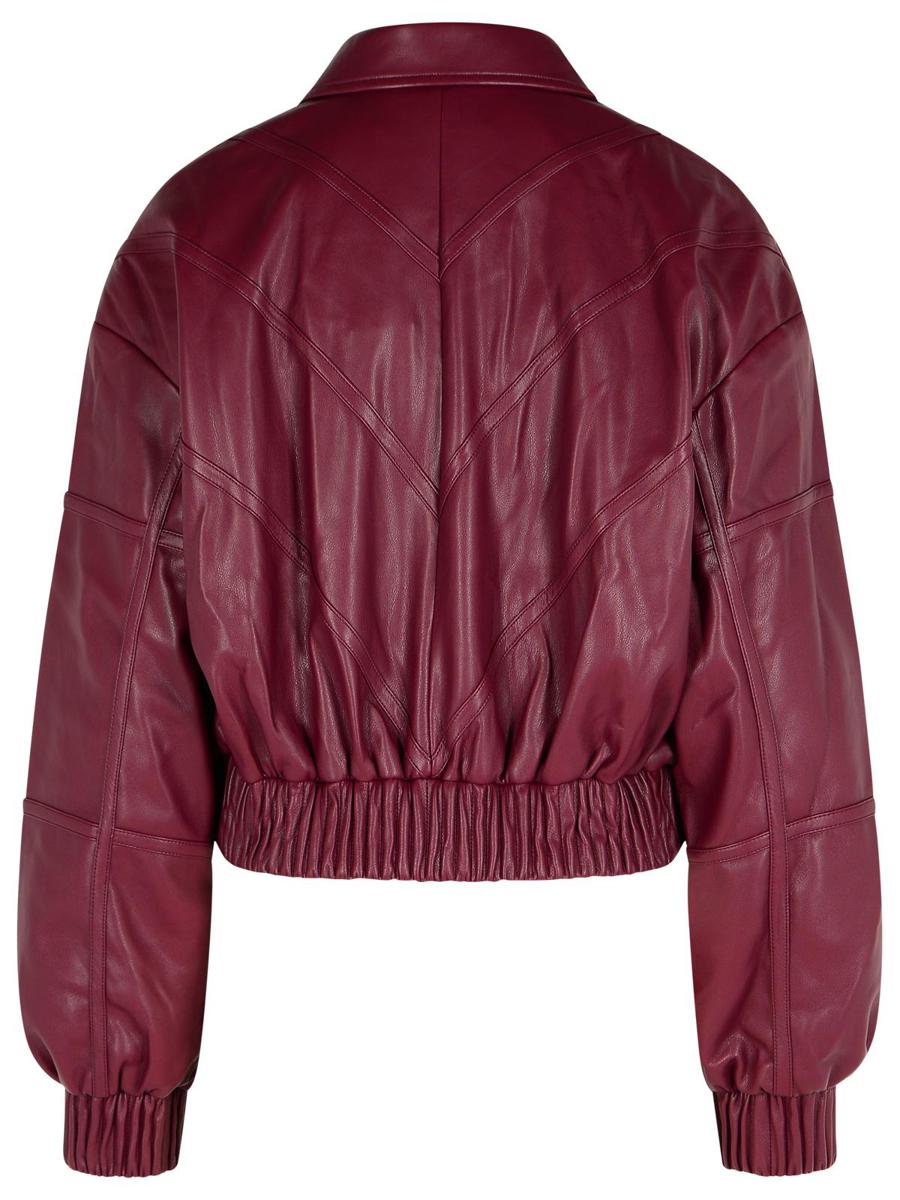 Rotate Birger Christensen Burgundy Polyester Bomber Jacket
